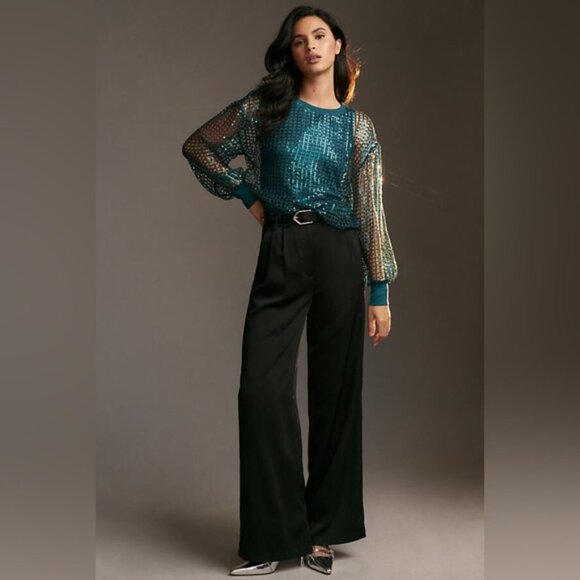 Pilcro Long-Sleeve Sequin Top, Medium - Picture 3 of 11